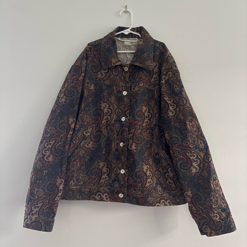 Norm Thompson Multicolor Paisley Jean Jacket